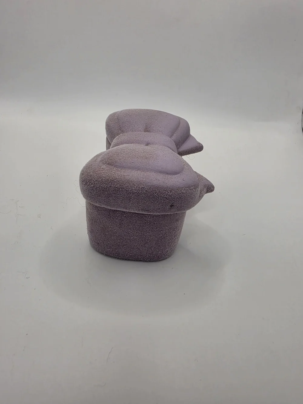 Marianne's Purple Flocked Velvet Bow Trinket Jewelry Box  Storage Case